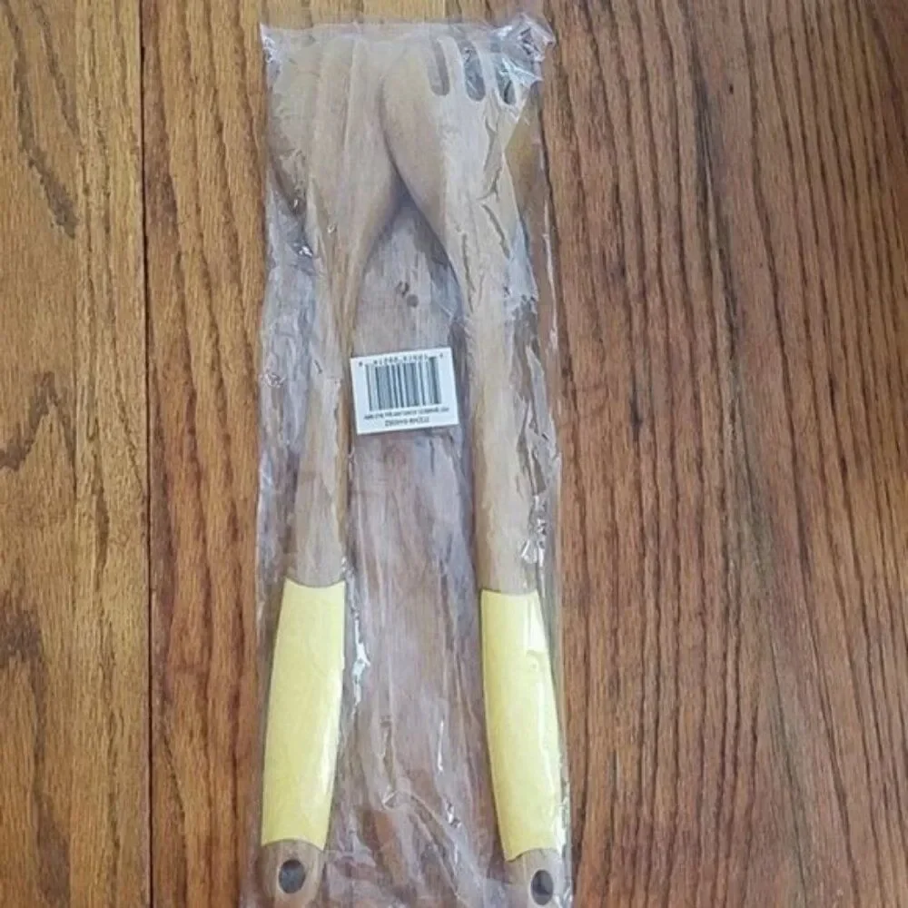 Fiestaware Fiesta Salad Servers Tongs Bamboo Utensils Yellow
